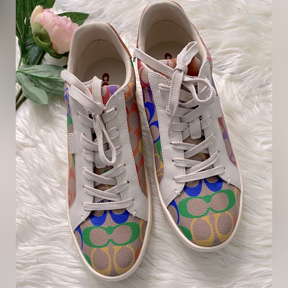 COACH
Lowline Rainbow Coated Canvas Sneakers - Picture 2 of 13